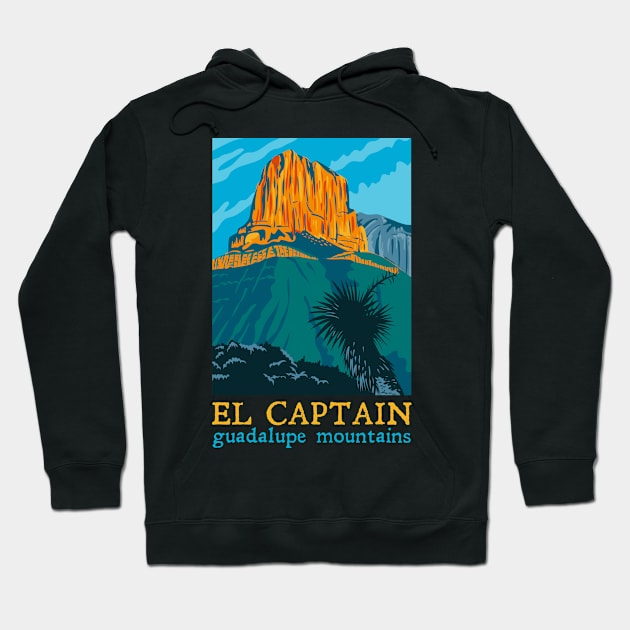 Guadalupe Mountains National Park Texas El Captain Souvenir Hoodie by grendelfly73